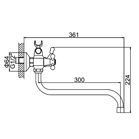 Смеситель для ванны Ledeme H17 L2117 хром, изображение 2