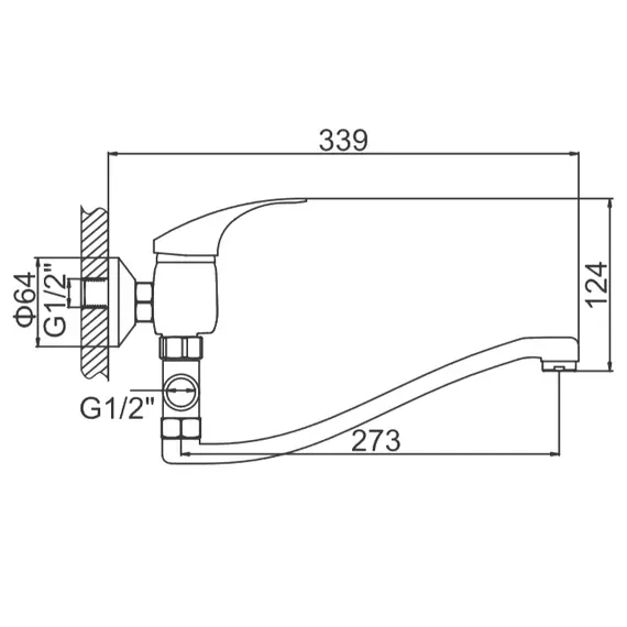 Смеситель для ванны Ledeme H36 L2136 хром, изображение 2