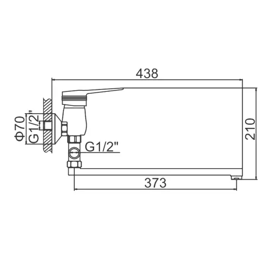 Смеситель для ванны Ledeme H56 L2156 хром, изображение 2