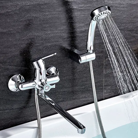 Смеситель для ванны Ledeme L2203 универсальный хром, изображение 7