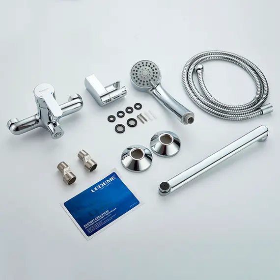 Смеситель для ванны Ledeme L2203 универсальный хром, изображение 8