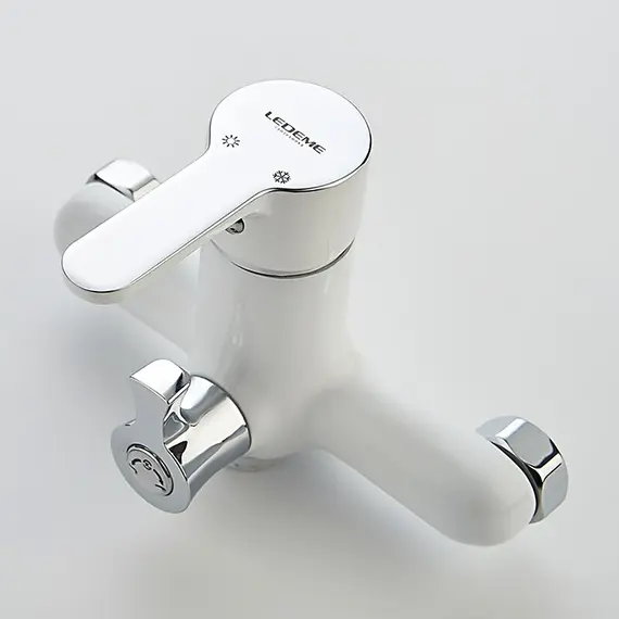 Смеситель для ванны Ledeme L2203W белый универсальный белый/хром, изображение 4