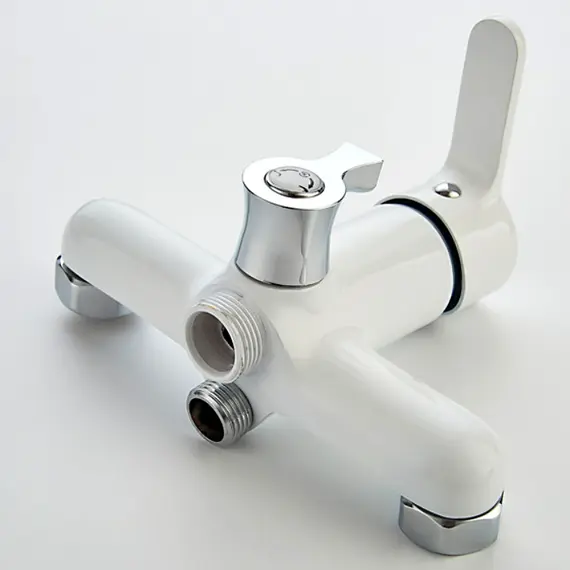 Смеситель для ванны Ledeme L2203W белый универсальный белый/хром, изображение 7