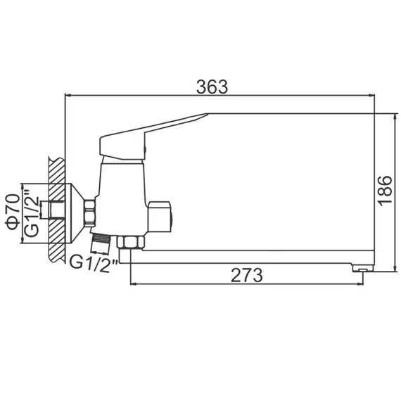 Смеситель для ванны Ledeme H07 L2207 хром, изображение 2