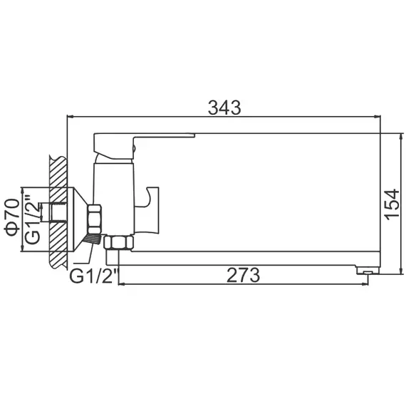 Смеситель для ванны Ledeme H10 L2210 хром, изображение 2