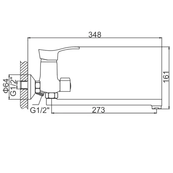 Смеситель для ванны Ledeme H14 L2214 хром, изображение 2