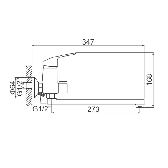 Смеситель для ванны Ledeme H37 L2237 хром, изображение 2