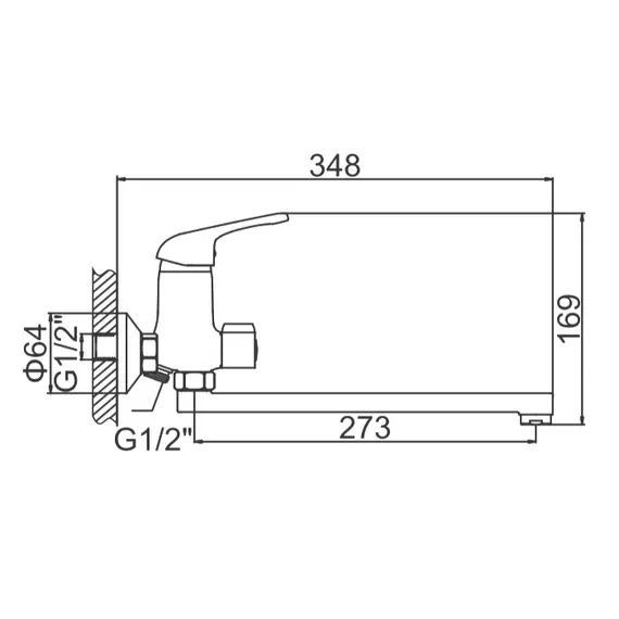 Смеситель для ванны Ledeme H39-B L2239-B хром, изображение 2