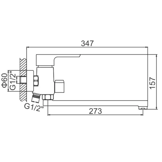 Смеситель для ванны Ledeme H54 L2254 хром, изображение 2
