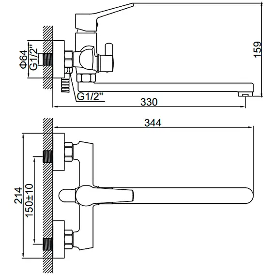 Смеситель для ванны Ledeme H69 L2269 хром, изображение 2