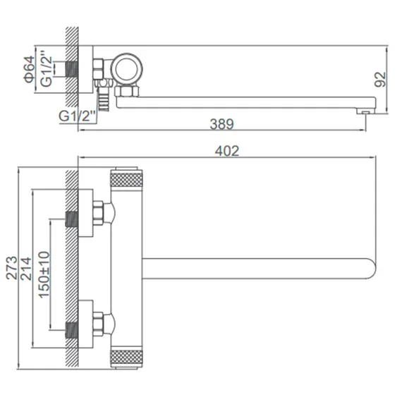 Смеситель для ванны Ledeme H76 L2276 хром, изображение 2