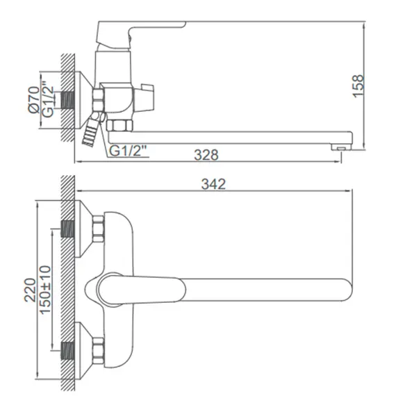 Смеситель для ванны Ledeme H77W L2277W белый/хром, изображение 2
