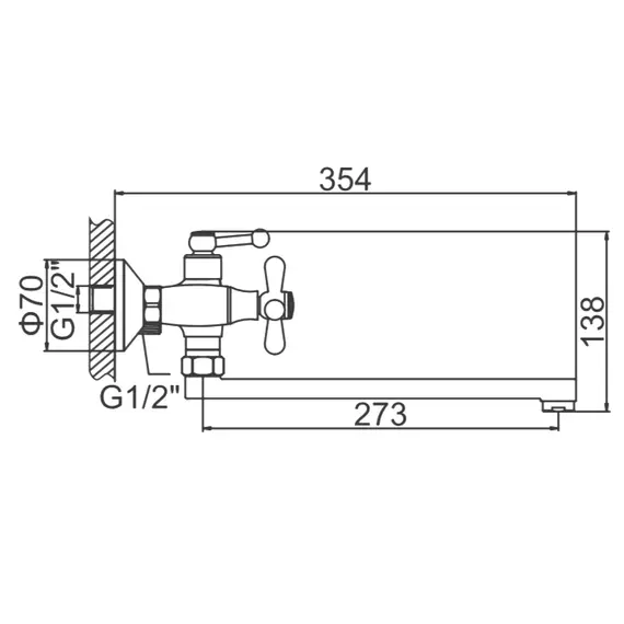 Смеситель для ванны Ledeme H18 L2518 хром, изображение 2
