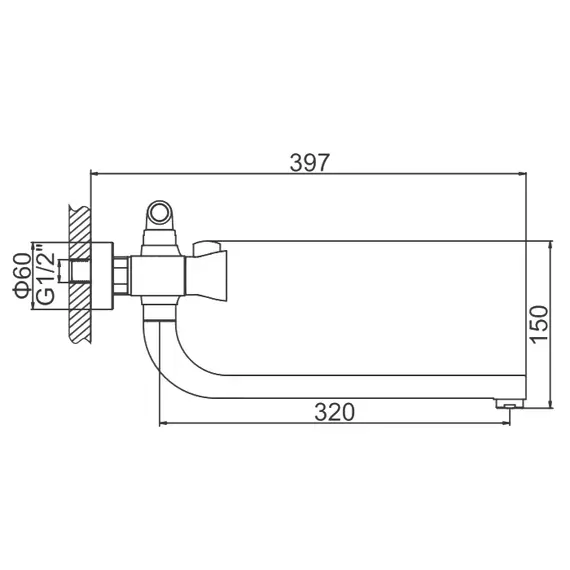 Смеситель для ванны Ledeme H87 L2587 хром, изображение 2