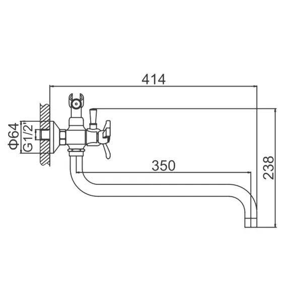 Смеситель для ванны Ledeme H12 L2612 хром, изображение 2