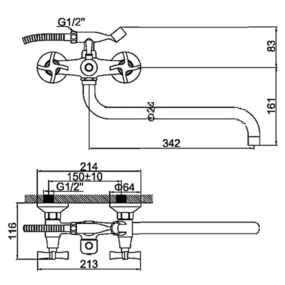 Смеситель для ванны Ledeme H22 L2622 хром, изображение 2