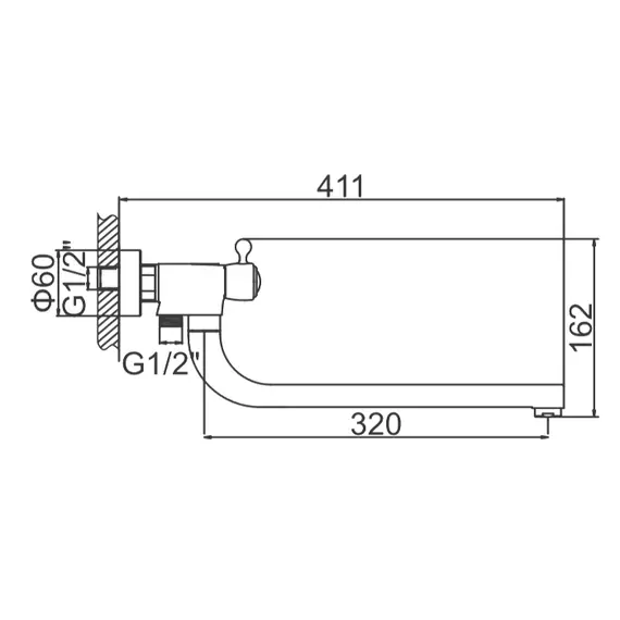 Смеситель для ванны Ledeme H87 L2687 хром, изображение 2