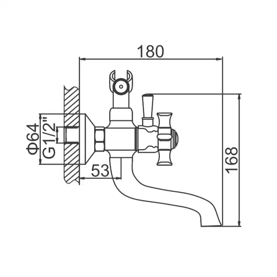 Смеситель для ванны Ledeme H11 L3011 хром, изображение 2