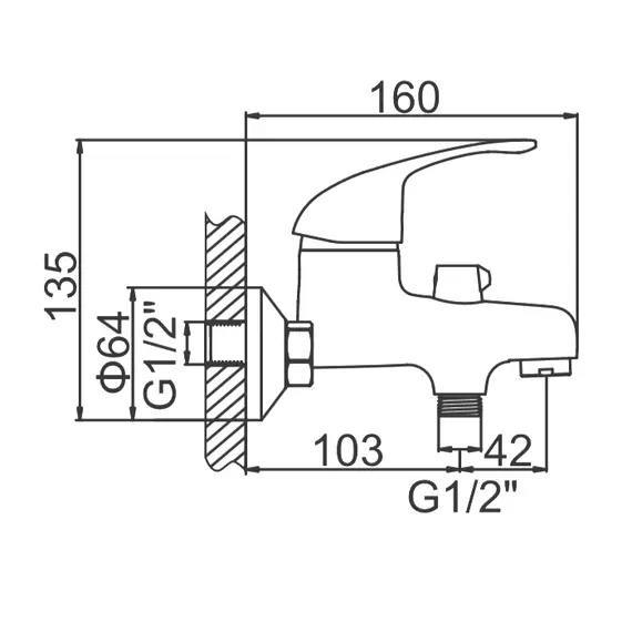 Смеситель для ванны Ledeme H29-B L3029-B хром, изображение 2