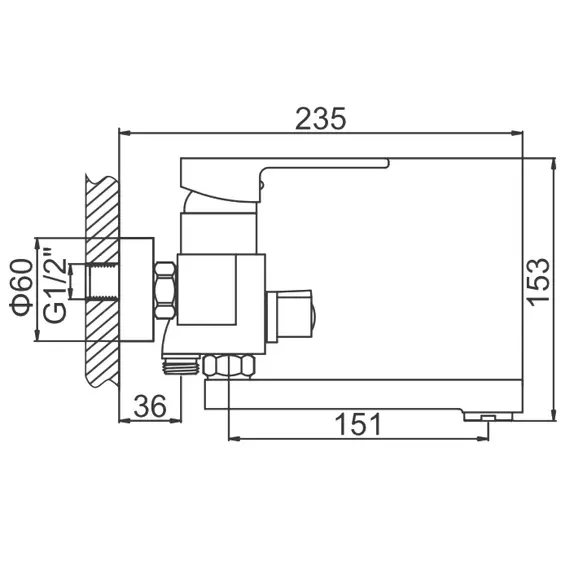 Смеситель для ванны Ledeme H30 L3130 хром, изображение 2