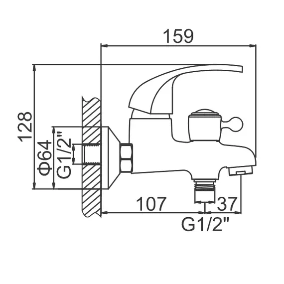 Смеситель для ванны Ledeme H35 L3135 хром, изображение 2