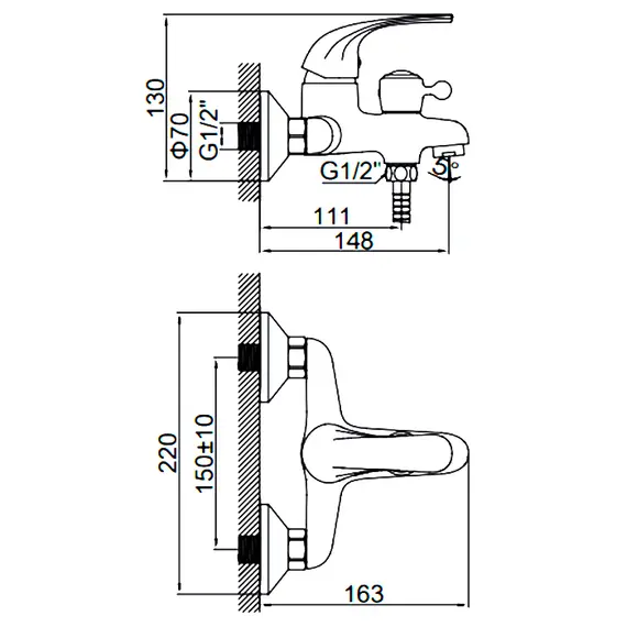 Смеситель для ванны Ledeme H35 L3135 хром, изображение 3