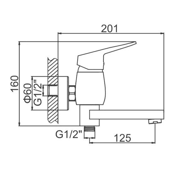 Смеситель для ванны Ledeme H40 L3140 хром, изображение 2