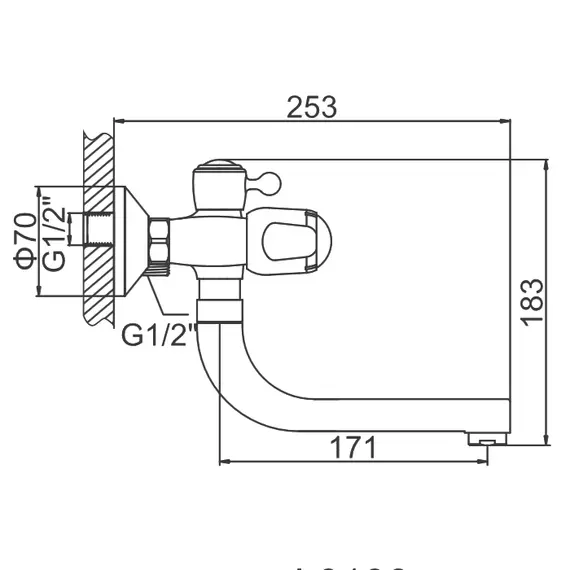 Смеситель для ванны Ledeme H86 L3186 хром, изображение 2