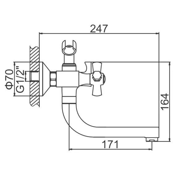 Смеситель для ванны Ledeme H90 L3190 хром, изображение 3
