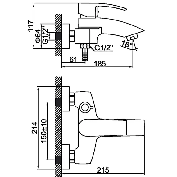 Смеситель для ванны Ledeme R L3243 хром, изображение 3