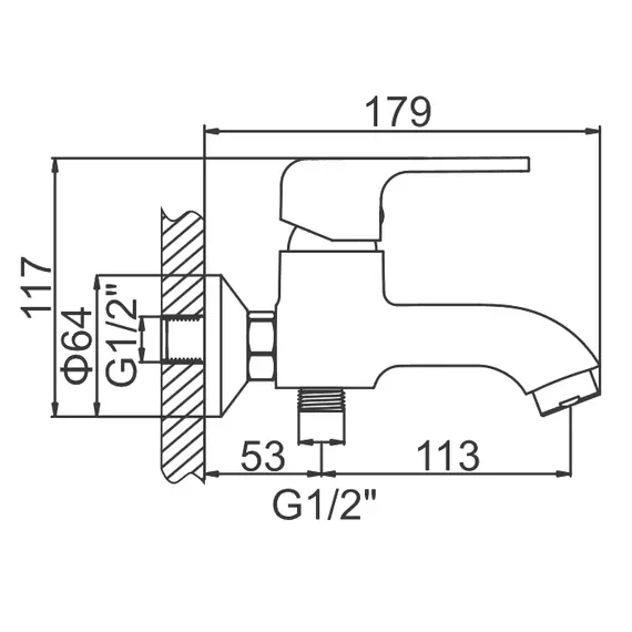 Смеситель для ванны Ledeme H44 L3244 хром, изображение 2