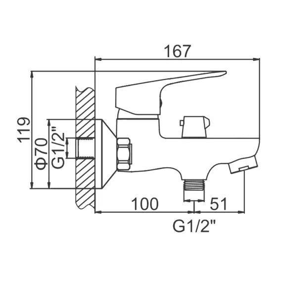 Смеситель для ванны Ledeme H49 L3249 хром, изображение 2
