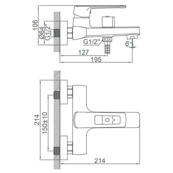 Смеситель для ванны Ledeme H67 L3267 хром, изображение 2