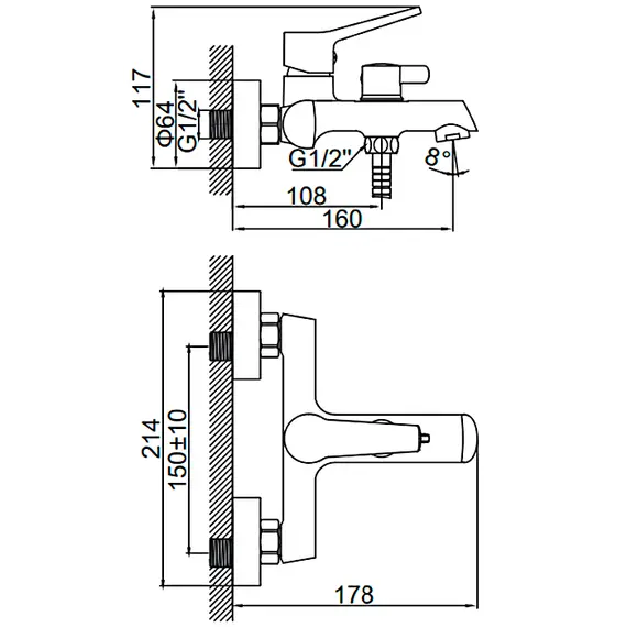 Смеситель для ванны Ledeme H69 L3269 хром, изображение 2