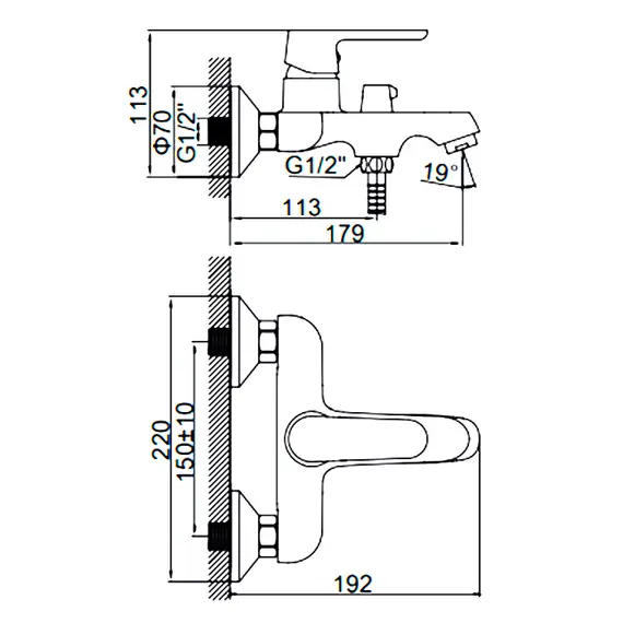 Смеситель для ванны Ledeme H77 L3277 хром, изображение 3