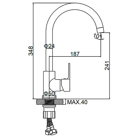 Смеситель для кухни Ledeme H03 L4003 хром, изображение 2