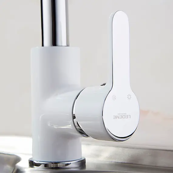 Смеситель для кухни Ledeme H03W L4003W белый/хром, изображение 10