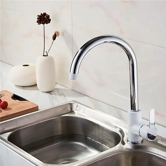 Смеситель для кухни Ledeme H03W L4003W белый/хром, изображение 11