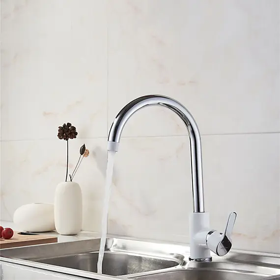 Смеситель для кухни Ledeme H03W L4003W белый/хром, изображение 12