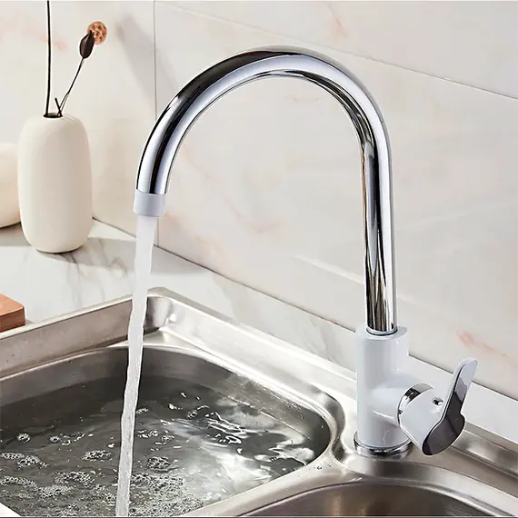 Смеситель для кухни Ledeme H03W L4003W белый/хром, изображение 3