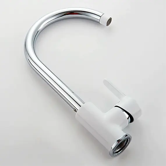 Смеситель для кухни Ledeme H03W L4003W белый/хром, изображение 4