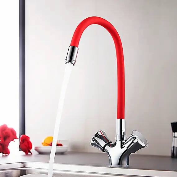 Смеситель для кухни с гибким изливом Ledeme L4022-1 хром, изображение 8