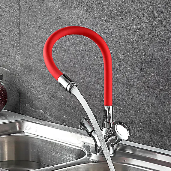 Смеситель для кухни с гибким изливом Ledeme L4022-1 хром, изображение 9