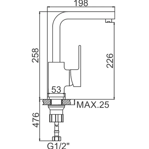 Смеситель для кухни Ledeme H30 L4030-2 хром, изображение 2
