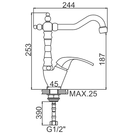 Смеситель для кухни Ledeme H35 L4035 хром, изображение 2