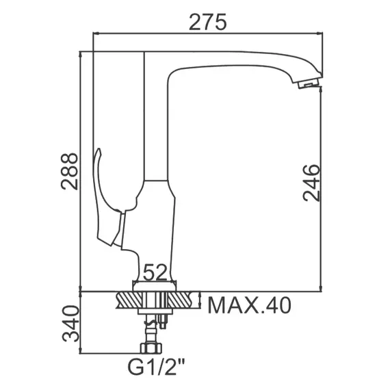 Смеситель для кухни Ledeme H42 L4042 хром, изображение 2