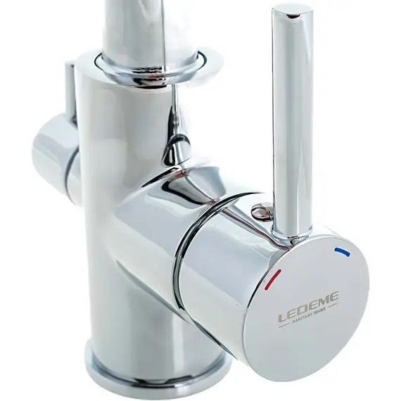 Смеситель для кухни со встроенным краном под фильтр питьевой воды Ledeme R L4055-3 хром, Название цвета: Хром, изображение 5