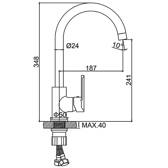 Смеситель для кухни Ledeme H66 L4066 хром, изображение 2