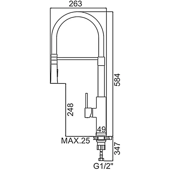 Смеситель для кухни с гибким изливом с душем Ledeme L4097-3 белый/хром, изображение 2