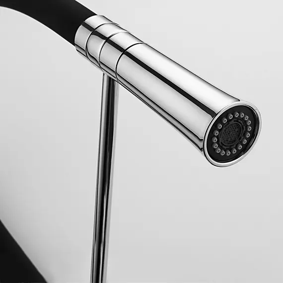 Смеситель для кухни с гибким изливом с душем Ledeme L4097W-2 белый/хром, изображение 6